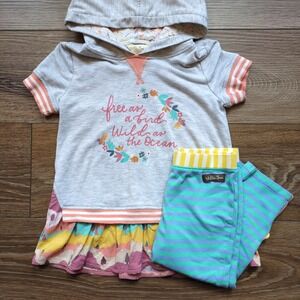 Matilda Jane Short Sleeve Hoodie & Crop Pant - Wonderment Wild & Free Stripes 6